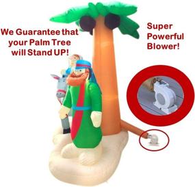 img 3 attached to 🎄 Joyful Festivities! Christmas Yard Decorations: Blow Up Nativity Sets with LED Lights and Blower – Outdoor Inflatables for The Holidays, Journey to Bethlehem – 7x5.5x4 ft