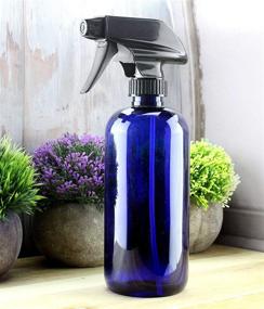 img 3 attached to 🔵 16oz Cobalt Blue Plastic Spray Bottles with Heavy Duty Mist & Stream Sprayers and Chalkboard Labels (6-pack); PET #1 BPA-free, Aromatherapy, DIY Cleaning, Kitchen, Hair, and more