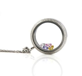 img 3 attached to Sparkling Stainless Steel Floating Charms Locket Pendant Necklace - Waterproof Screw and Birthstones Included with Chain