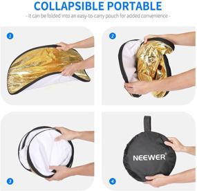 img 1 attached to 📷 Neewer Portable 5 in 1 60x60cm/22x22 Translucent, Silver, Gold, White, and Black Collapsible Round Multi Disc Light Reflector for Studio or Photography