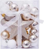 🎄 alimitopia 30pcs shatterproof assorted plastic christmas ball baubles, 1.2" tiny size, gold, white & silver hang balls pendant for xmas tree decoration logo