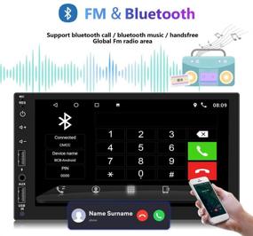 img 1 attached to 🚗 7 Inch Double Din Android Car Stereo with GPS Navigation, Bluetooth, WiFi, USB, FM Radio – Touch Screen Multimedia Player + Backup Camera