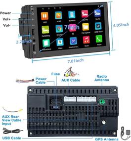 img 3 attached to 🚗 7 Inch Double Din Android Car Stereo with GPS Navigation, Bluetooth, WiFi, USB, FM Radio – Touch Screen Multimedia Player + Backup Camera