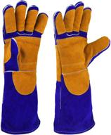 🔥 nktm extreme heat resistant leather welding gloves - ideal for tig welders, mig, fireplace, stove, bbq, and gardening logo