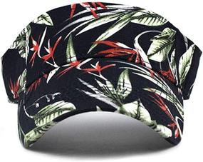 img 1 attached to 🌺 Floral Print Tennis Hawaiian Sun Visor Hat