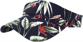 img 2 attached to 🌺 Floral Print Tennis Hawaiian Sun Visor Hat