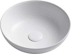 img 3 attached to Crisp White Kraus KCV-204 GWH Ceramic Above Counter Round Bathroom Sink: Elegant 13 x 13 x 4.38 Inches Design