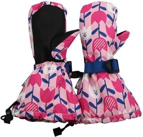 img 4 attached to 🧤 Fleece Lined Waterproof Winter Mittens: Toddler Girls' Accessories for Cold Weather