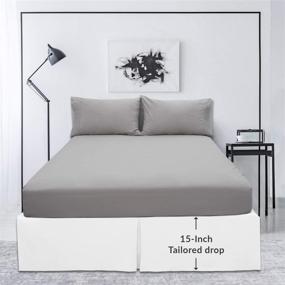 img 2 attached to 🛏️ Mellanni King Size White Bed Skirt - Tailored Drop Pleated Dust Ruffle with 15-Inch Drop - Bed Frame and Box Spring Cover - Luxurious Bedding with Easy Fit - Wrinkle, Fade, and Stain Resistant - 1 Bedskirt (King, White)