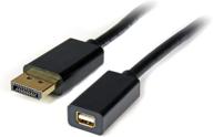 💻startech.com 3 фута кабель адаптера видео displayport на mini displayport 1.2 m/f - dp 4k hbr2 поддержка - dp (m) к mini dp (f) - черный логотип