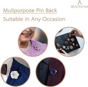 img 1 attached to BEADNOVA 50pcs Rubber Pin Back Butterfly Clutch Backings Pin Cap Replacement for Badges and Lapel Pin