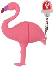 img 4 attached to LEIZHAN 16GB USB Flash Drive With Chain Flamingo Character Shape Gift Thumb Drive For Kids Students School Work