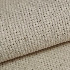 img 1 attached to 🧵 KCS 3 pc 12"x18" 18CT Counted Cotton Aida Cloth Cross Stitch Fabric Set - White, Oatmeal, Black