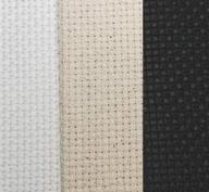 🧵 kcs 3 pc 12"x18" 18ct counted cotton aida cloth cross stitch fabric set - white, oatmeal, black logo