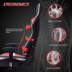 img 1 attached to 🎮 Ficmax Ergonomic Gaming Chair: Reclining Home Office Chair with Massage, Footrest, Headrest, and Lumbar Support - High Back Computer Gaming Chair for E-Sports