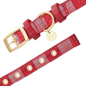 img 1 attached to 🎄 Christmas Luxurious Dog Collars with Bowtie Set from Blueberry Pet