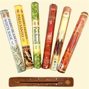 img 3 attached to 🔥 Hem Incense Sticks Variety Pack - (6 Types, 120 Incense Sticks) Dragon's Blood, Frankincense, Cinnamon, White Sage, Patchouli & Palo Santo Incense + Free Holder