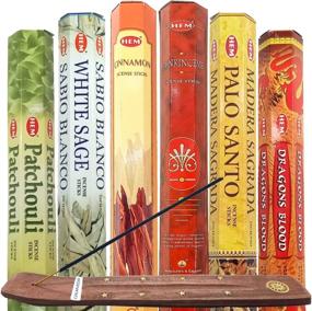 img 4 attached to 🔥 Hem Incense Sticks Variety Pack - (6 Types, 120 Incense Sticks) Dragon's Blood, Frankincense, Cinnamon, White Sage, Patchouli & Palo Santo Incense + Free Holder