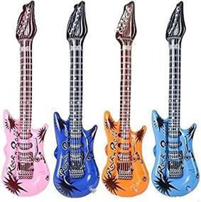 img 2 attached to 🎸 Rhode Island Novelty 24 Inch Rock Guitar Inflatables - A Dozen High-Quality Musical Props