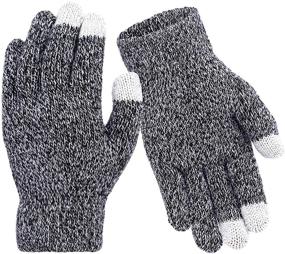 img 2 attached to 🧤 Cooraby 2 Pairs Kids Touchscreen Winter Gloves - Stretch Knitted Magic Gloves for Boys and Girls