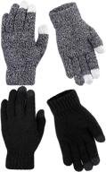 🧤 cooraby 2 pairs kids touchscreen winter gloves - stretch knitted magic gloves for boys and girls logo