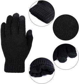 img 3 attached to 🧤 Cooraby 2 Pairs Kids Touchscreen Winter Gloves - Stretch Knitted Magic Gloves for Boys and Girls