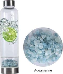 img 3 attached to 💎 AMOYSTONE Aquamarine Crystal Water Bottle Infuser: Energize and Hydrate with Crushed Stones and Crystal Protective Sleeve (450ml)