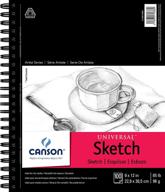📒 canson 702-192 universal sketch pad: side wire bound, 9" x 12", white - exceptional artistic support logo