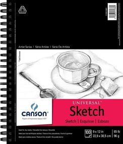 img 4 attached to 📒 Canson 702-192 Universal Sketch Pad: Side Wire Bound, 9" x 12", White - Exceptional Artistic Support
