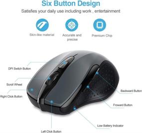 img 3 attached to 💻 TeckNet 2600DPI Bluetooth Wireless Mouse: Long Battery Life, Battery Indicator | 2600/2000/1600/1200/800DPI