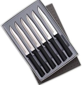 img 4 attached to Premium Rada Cutlery Utility Steak Knives Set: 6-Piece Stainless Steel Black Handle Knives, USA-Made Gift Set