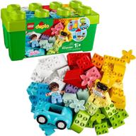 lego duplo classic brick box 10913 - first set with storage 🧱 box for toddlers 18 months and up (65 pieces) - great educational toy logo