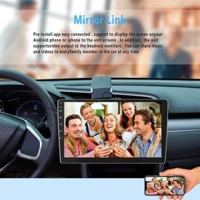 img 1 attached to 🚗 10.1-Inch Android Double Din Car Stereo with GPS Navigation and Touch Screen, Backup Camera, WiFi, Bluetooth, FM Radio, Mirror Link, Dual USB Ports