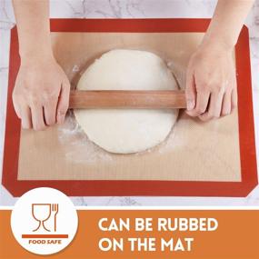 img 3 attached to Premium Pack of 2 STATINT Non-Stick Silicone Baking Mats - Food Safe & Highly Effective for Baking