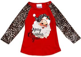 img 1 attached to 🦄 Girls' Little Unicorn Christmas Holiday T-Shirt - Tops, Tees & Blouses for Kids