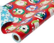🎁 обратимый гигантский рулон подарочной бумаги american greetings на рождество: дизайн с сантой и снежинками (1 упаковка, 175 кв. футов) логотип