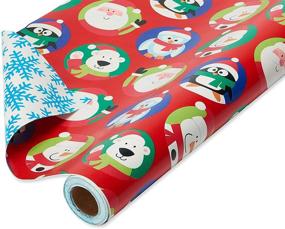 img 4 attached to 🎁 Reversible Jumbo Roll of American Greetings Christmas Wrapping Paper: Santa and Snowflakes Design (1 Pack, 175 sq. ft.)