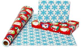 img 3 attached to 🎁 Reversible Jumbo Roll of American Greetings Christmas Wrapping Paper: Santa and Snowflakes Design (1 Pack, 175 sq. ft.)