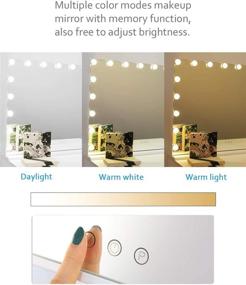 img 3 attached to 💡 iCREAT Vanity Mirror with Hollywood Lights - 18 Dimmable LED Bulbs, Perfect for Dressing Room & Bedroom, Tabletop/Wall-Mounted, Slim Metal Frame Design (White)