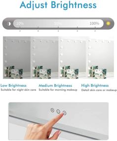 img 2 attached to 💡 iCREAT Vanity Mirror with Hollywood Lights - 18 Dimmable LED Bulbs, Perfect for Dressing Room & Bedroom, Tabletop/Wall-Mounted, Slim Metal Frame Design (White)