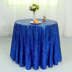 img 3 attached to 💙 Zdada Glitter Round Sequin Tablecloth - 72in: Elegant Royal Blue Tablecloth for Weddings, Parties, and Banquets