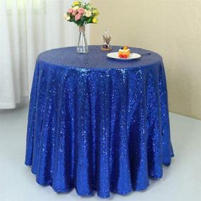 img 4 attached to 💙 Zdada Glitter Round Sequin Tablecloth - 72in: Elegant Royal Blue Tablecloth for Weddings, Parties, and Banquets