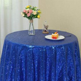 img 2 attached to 💙 Zdada Glitter Round Sequin Tablecloth - 72in: Elegant Royal Blue Tablecloth for Weddings, Parties, and Banquets