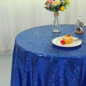 img 1 attached to 💙 Zdada Glitter Round Sequin Tablecloth - 72in: Elegant Royal Blue Tablecloth for Weddings, Parties, and Banquets