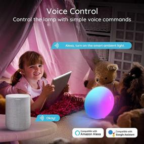 img 1 attached to 🔌 Smart Table Lamp by Halussoer: Dimmable RGB Bedside Lamp with Scene Modes, Warm White Light for Bedrooms and Living Room. Works with Alexa and Google Home.
