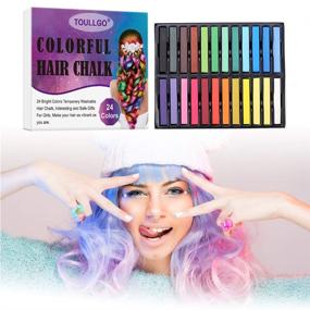 img 2 attached to 🎨 24 Colors Hair Chalk Pens for Girls - Temporary Hair Chalk, Washable Hair Color - Ideal DIY Gifts for Birthday Party, Cosplay, Halloween, and Christmas