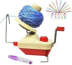 img 4 attached to 🧶 Swift Yarn Ball Winder by Ayasee - Hand Operated Fiber String Wool Winder Machine for Family, 22 inches - Includes 10 Knitting Stitch Markers, 10 Plastic Needles, and 1 Scissors