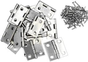 img 4 attached to Liberty 20Pcs Stainless Steel Folding Hinge 1 inch Cabinet Box Hinge with 80 Stainless Steel Screws - Durable and Practical!