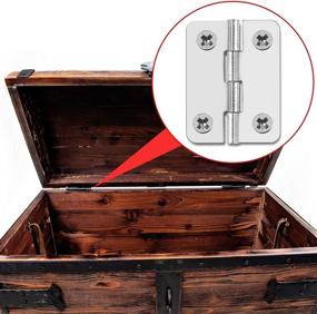 img 1 attached to Liberty 20Pcs Stainless Steel Folding Hinge 1 inch Cabinet Box Hinge with 80 Stainless Steel Screws - Durable and Practical!