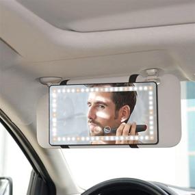 img 3 attached to 🚗 Rechargeable Car Sun Visor Vanity Mirror - Enhance Makeup Application while Driving with 3 Light Modes & 60LEDs
